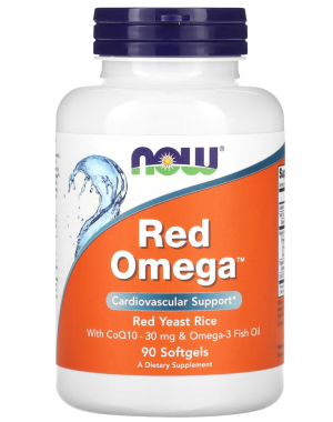Red Omega, Red Yeast Rice with CoQ10, 90 Softgels Now foods