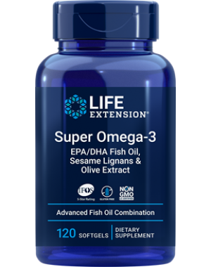 Super Omega 3 EPA / DHA com Sesame Lignans & Olive Extract 120 caps LIFE Extension