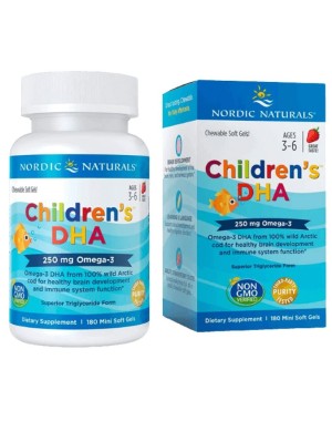 Children's DHA Strawberry -- 250 mg - 180 Softgels Nordic Naturals