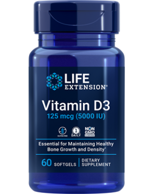 Vitamina D3 5000 IU  60 Softgels LIFE Extension