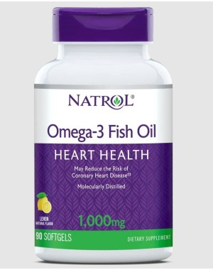 Omega 3 Fish Oil 1000mg 90s Sabor: Limão NATROL 