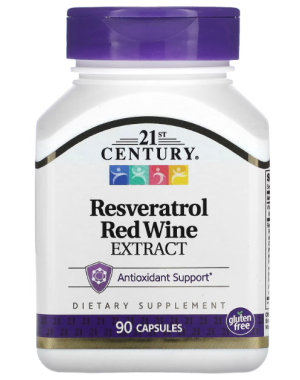 Resveratrol Red Wine Extract, 90 Capsules 21st Century