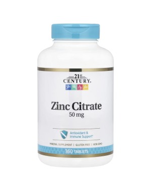 Zinc Citrate, 50 mg, 360 Tablets 21st Century