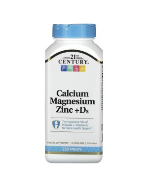 Calcium Magnesium Zinc + D3, 250 Tablets