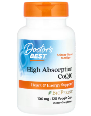 High Absorption CoQ10 with BioPerine, 100 mg, 120 Veggie Caps Doctor's Best