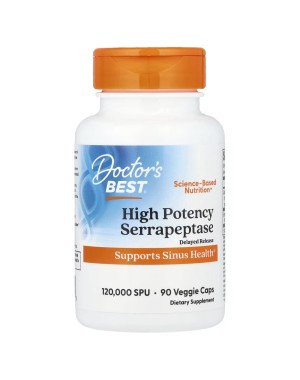 High Potency Serrapeptase, 120,000 SPU, 90 Veggie Caps Doctor's Best