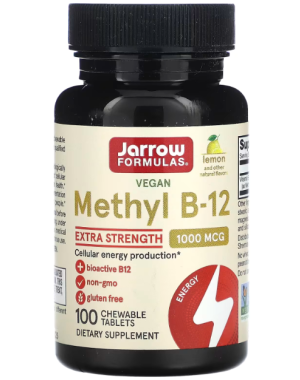 Methyl B-12, Extra Strength, Lemon, 1,000 mcg, 100 Chewable Tablets Lemon