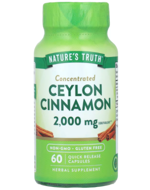 Concentrated Ceylon Cinnamon, 2,000 mg, 60 Quick Release Capsules Nature's Truth