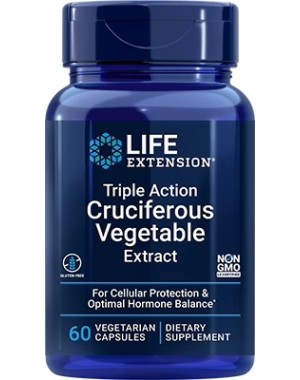 Triple Action Cruciferous Vegetable Extract, 60 Vcaps Life Extension