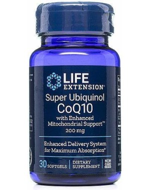 Super Ubiquinol CoQ10 with Enhanced Mitochondrial Support 200 mg, 30 softgels Life Extension