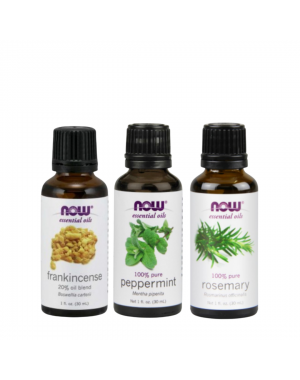 Óleo Essencial Blend Frankincense 20% + Óleo Essencial Peppermint + Óleo Essencial Rosemary (Alecrim) 30 ml NOW Foods