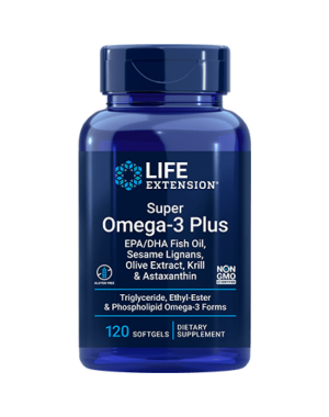 Super Omega-3 EPA/DHA Fish Oil, Sesame Lignans & Olive Extract (Enteric Coated) 120 enteric-coated softgels