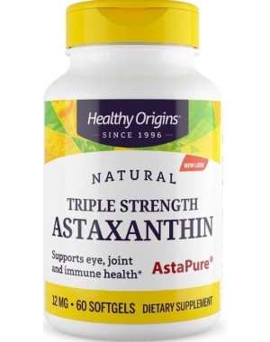 Astaxanthin 12 mg triple 60 softgels (AstaPure) Healthy Origins