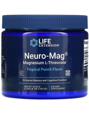 Neuro-Mag Magnesium L-Threonate (Tropical Punch) 93.35 grams Life Extension