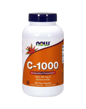 C 1000 Vitamina 250 veg caps 100mg bioflavanoids NOW Foods