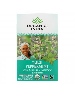 Chá Tulsi Hortelã-pimenta 18 sachês Organic India