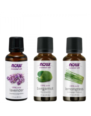 Kit Óleo Essencial lavanda + Óleo Essencial de Bergamota + Óleo Essencial Lemongrass 30ml NOW Foods 