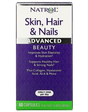 Skin Hair Nails Advanced  Beauty, Capsules, 60ct Natrol