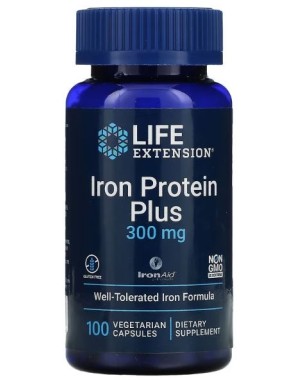 Iron Protein Plus 300mg 100 vegcaps Life Extension