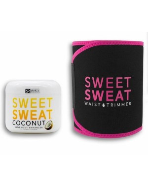 Sweet Sweat Jar 3.5 Oz + Waist Trimmer-Pink-XL-Coconut