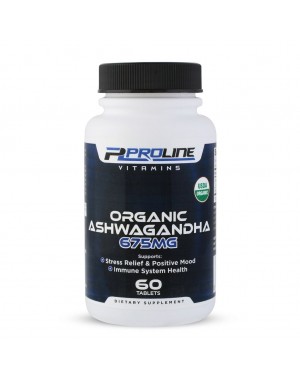 Ashwagandha Organic 675mg  60 tablets PLV Proline Vitamins