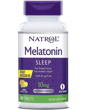 Melatonina 10mg FAST DISSOLVE sublingual 60 tablets Sabor limão NATROL