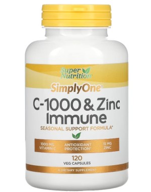 Vitamina C 1000 e Zinco Imunne 120vcaps SUPER Nutrition