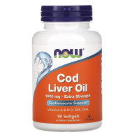 NOW Foods, Cod Liver Oil, 1,000 mg, 90 Softgels