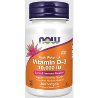 Vitamina  D3 10,000 IU  240 Softgels Now