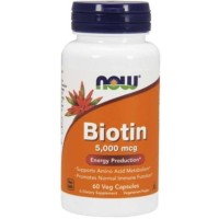 Biotin 5000 mcg  60 Veg Capsules NOW Foods