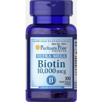 Biotin 10,000 mcg 100 softgels PURITANS Pride 