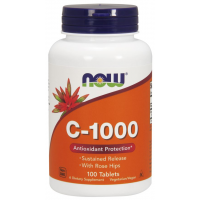 Vitamina C 1000 Sustained Release 100 Tablets com Rose Hips NOW Foods