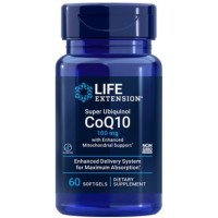 Super Ubiquinol CoQ10 com suporte mitocondrial 100mg 60 softgels LIFE Extension