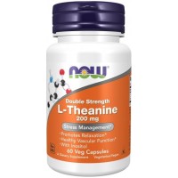 L Theanine Double Strength 200 mg 60 Veg Capsules NOW Foods