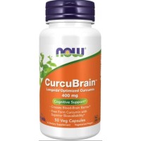 CurcuBrain 400 mg 50 Veg Capsules NOW Foods