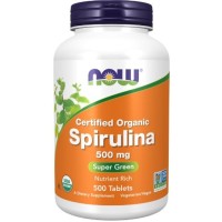 Spirulina 500 mg Organic, 500 Tablets NOW Foods