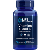 Vitaminas D e K com Sea-Iodine 60 capsules LIFE Extension