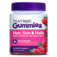 Hair Skin e Nails Cabelo, pele e unha sabor: Raspberry 90gummies NATROL vencimento: 09/2022