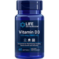 Vitamina D3 5000 IU  60 Softgels LIFE Extension