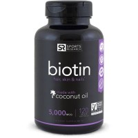 Biotin 5,000mcg 120  Veggies Softgel SPORTS Research  validade: 10/2022