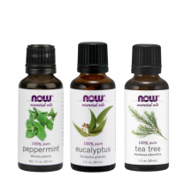 Kit Óleo Essencial Peppermint + Óleo essencial  Eucalipto + óleo essencial  Tea Tree 30 ml Now foods 