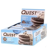 Quest Nutrition Cookies & Cream Protein Bars, High Protein, Low Carb, Gluten Free, Keto Friendly, 12 Count 