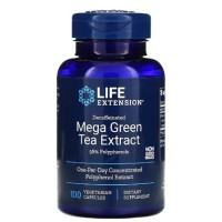 Decaffeinated Mega Green Tea Extract 100 vegetarian capsules LIFE Extension