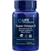  Super Omega-3 EPA / DHA com Sesame Lignans & Olive Extract 60 caps LIFE Extension