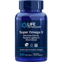Super Omega 3 com Sesame Lignans e Olive Extract 240 softgels LIFE Extension
