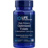 Optimized Folate Folato Otimizado de Alta Potência Metil folate 5000mcg 30 veg tablets LIFE Extension