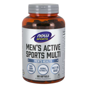 Men s Active Sports Multivitaminico 180 Softgels NOW Foods