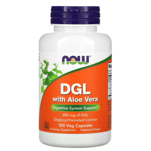 Now Foods, Dgl With Aloe Vera  100 Vcaps